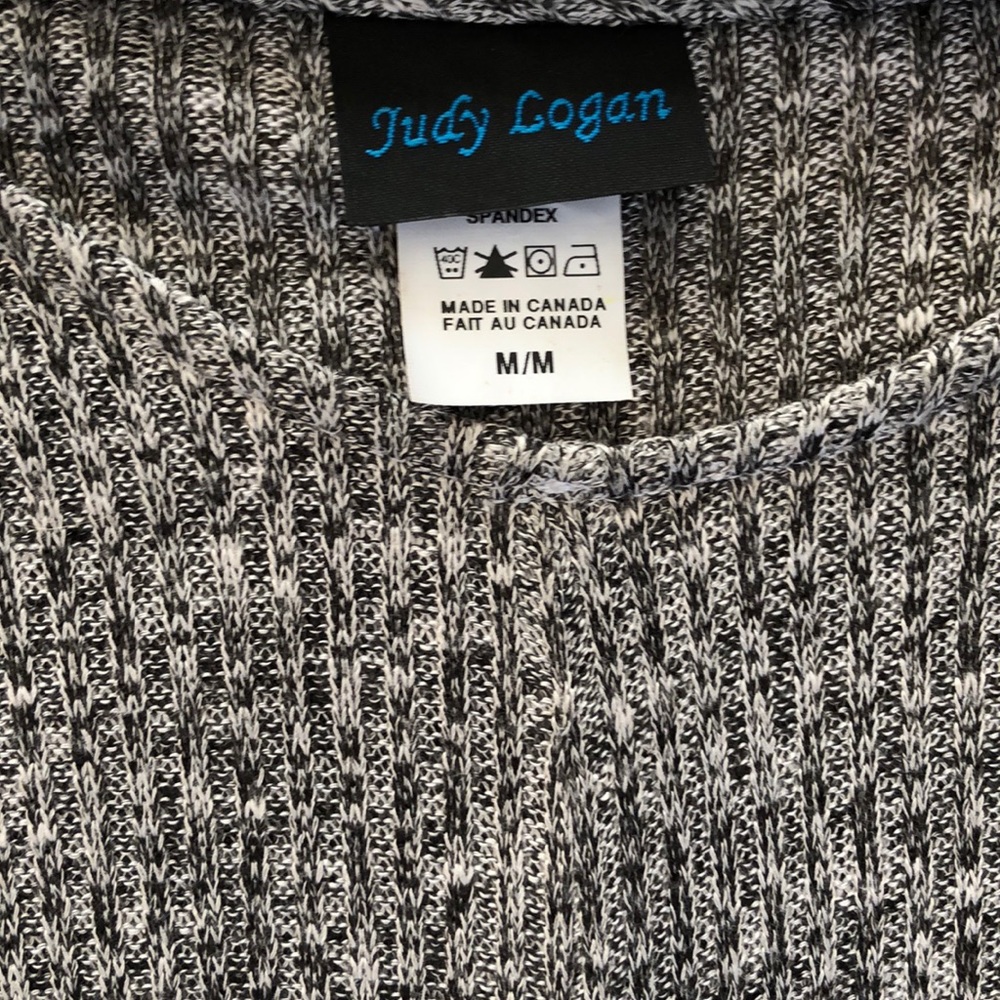 Judy Logan short sleeve grey/blk/wht top - Picture 3 of 11